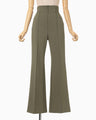 Double Jersey Flared Trousers - khaki