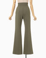 Double Jersey Flared Trousers - khaki