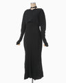 Random Ribbed Organic Cotton 2way Dress - black