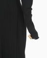 Random Ribbed Organic Cotton 2way Dress - black