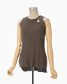 Random Ribbed Organic Cotton Sleeveless Top - khaki