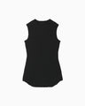 Shirring Jersey Jacquard Sleeveless Top - black