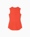 Shirring Jersey Jacquard Sleeveless Top - vermillion