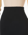 Shirring Jersey Jacquard Flared Skirt - black