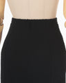 Shirring Jersey Jacquard Flared Skirt - black