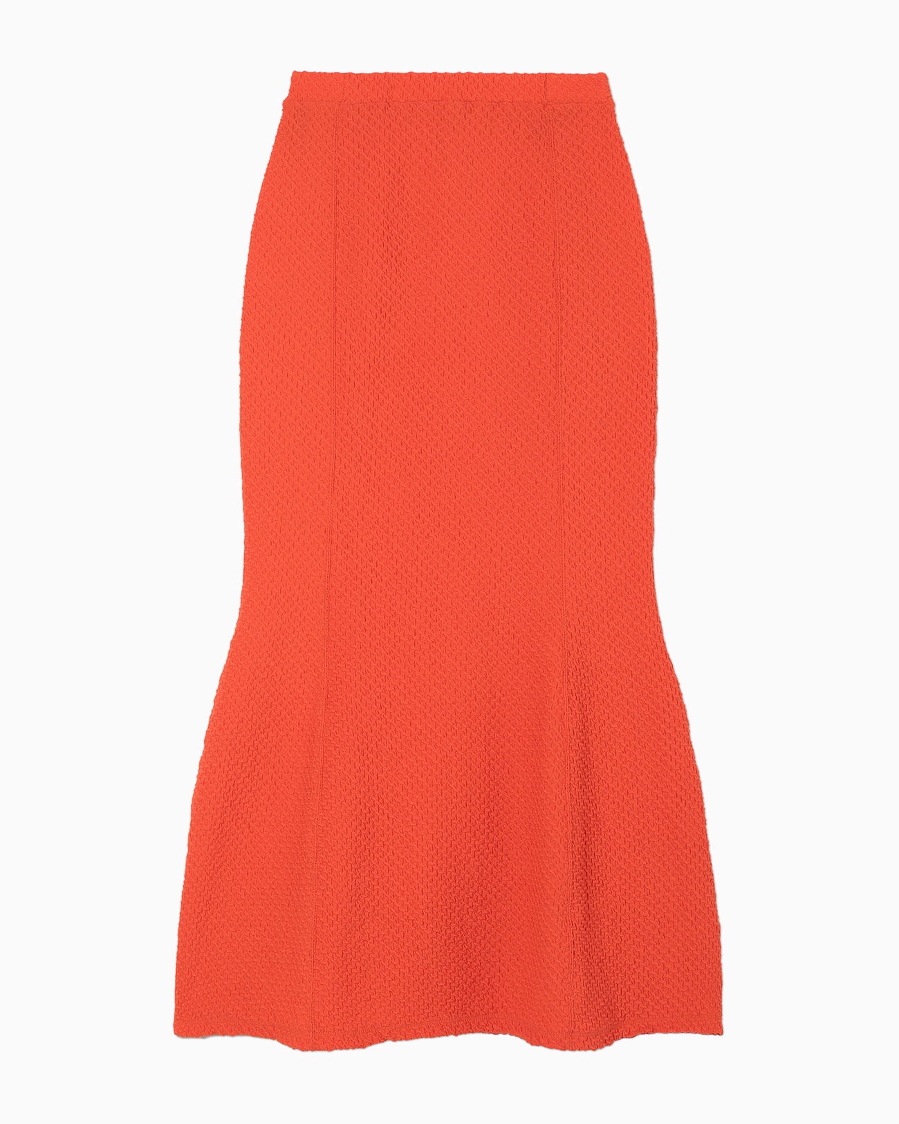 Shirring Jersey Jacquard Flared Skirt - vermillion