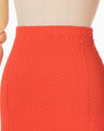 Shirring Jersey Jacquard Flared Skirt - vermillion