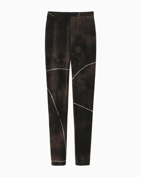 "Kintsugi" Velour Jersey Leggings - brown