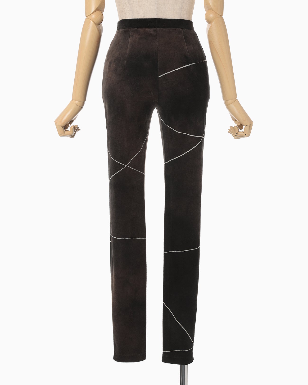 "Kintsugi" Velour Jersey Leggings - brown