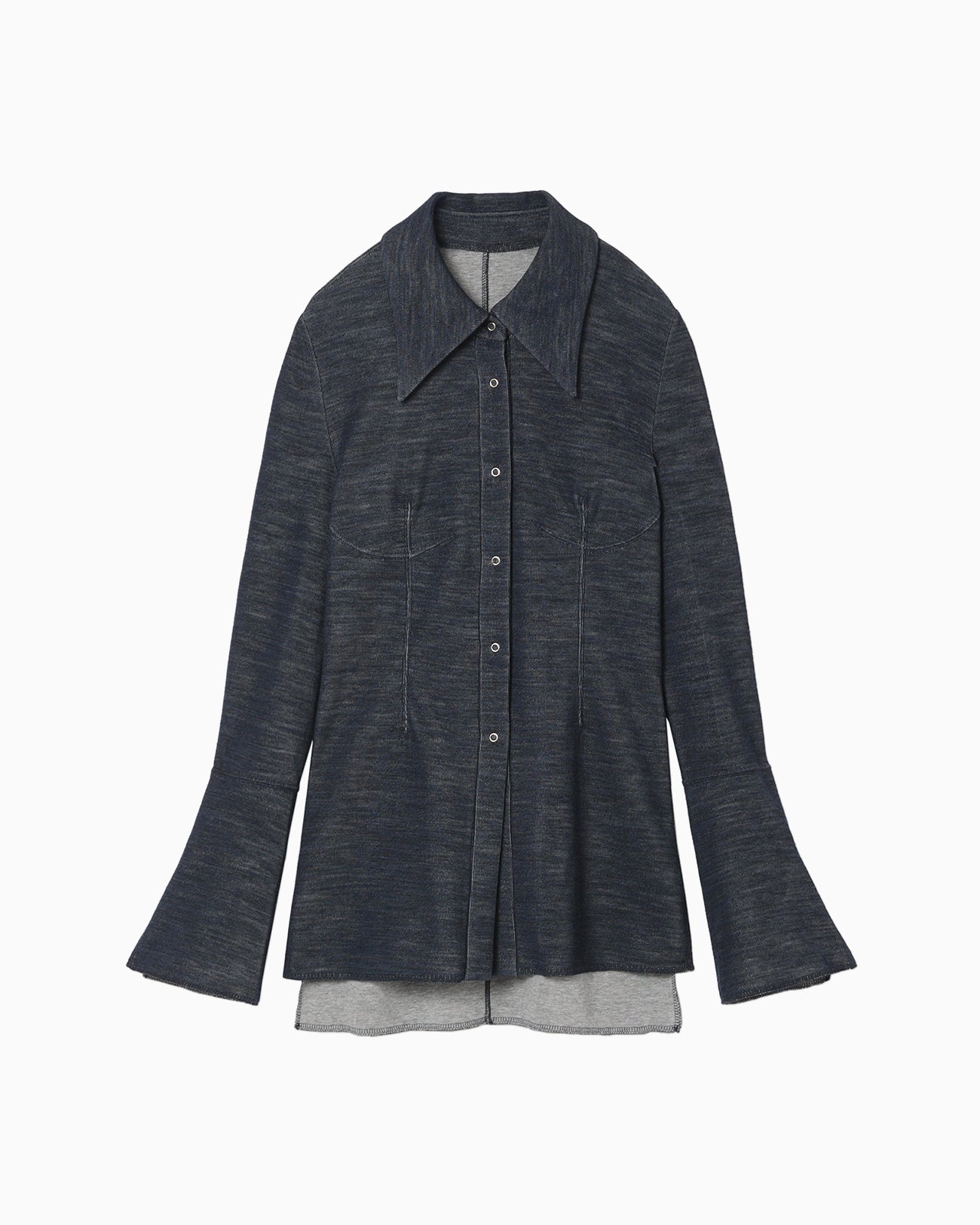 Wool Reversible-Jersey Shirt - navy