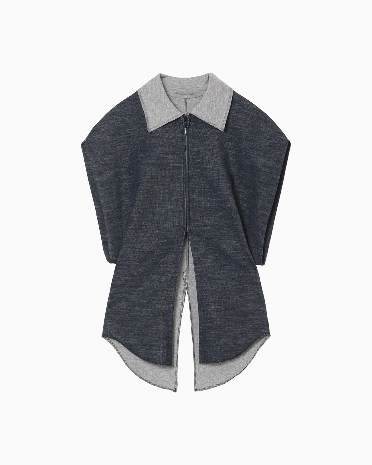 Wool Reversible-Jersey Top - navy