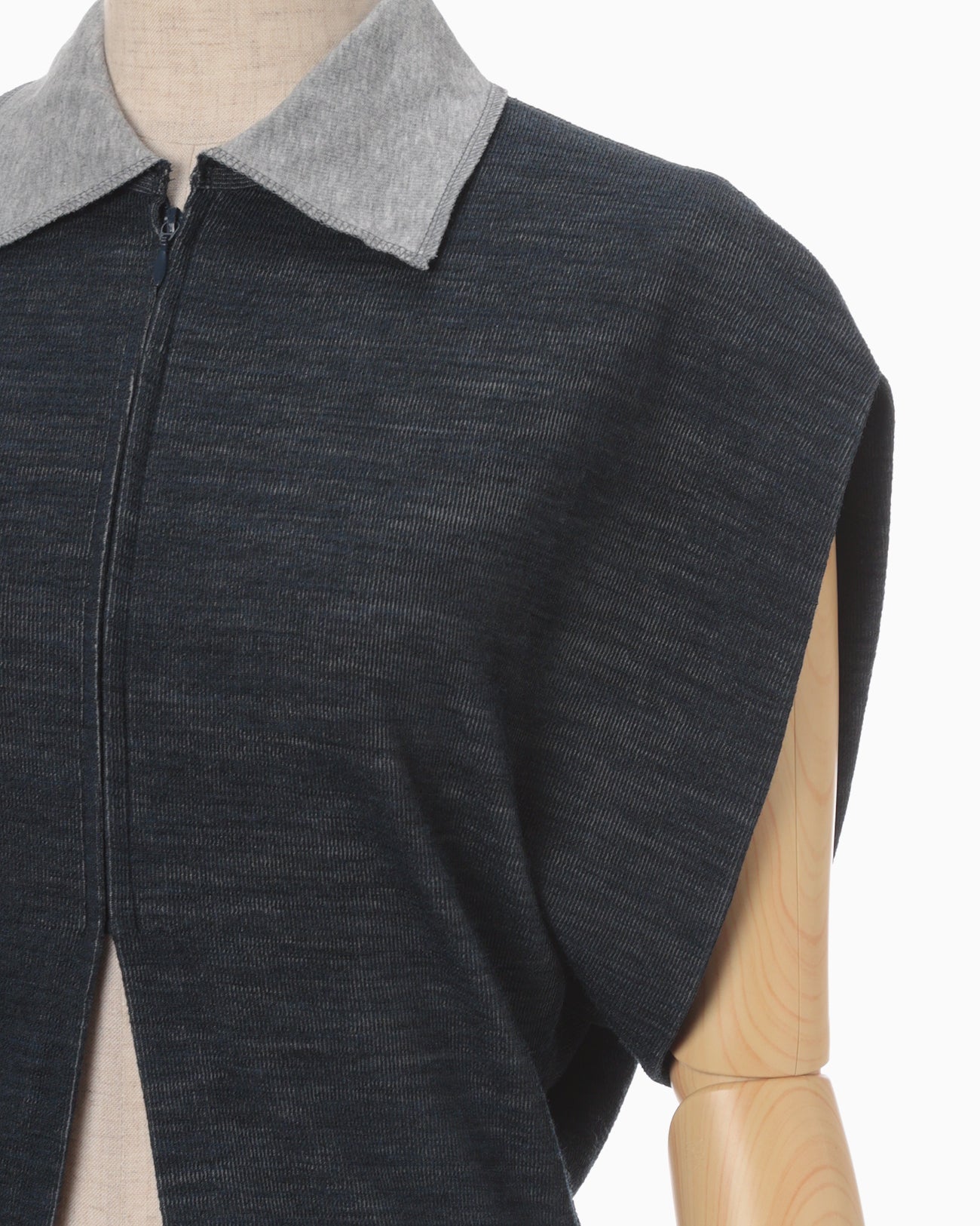 Wool Reversible-Jersey Top - navy