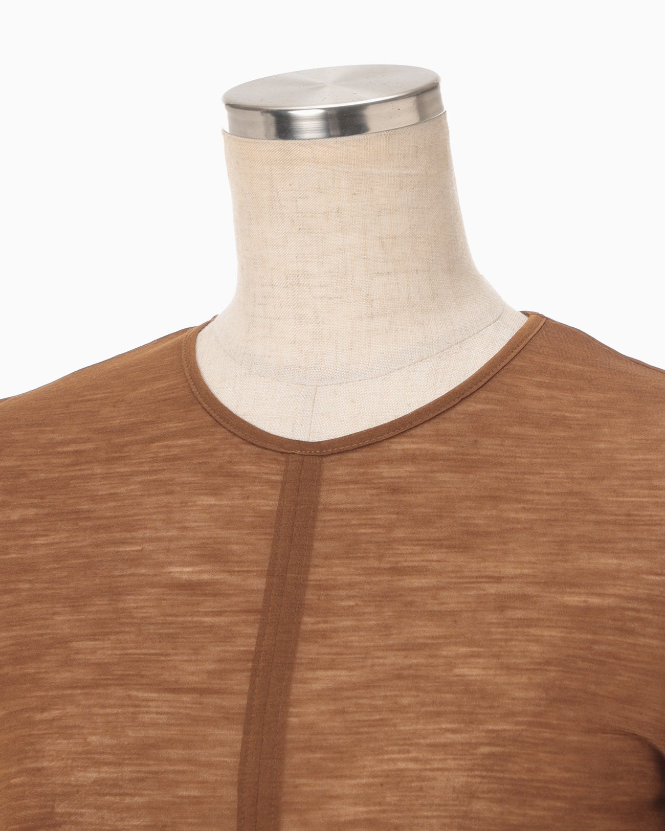 Hybrid Yarn Wool Jersey Front Slit Top - brown