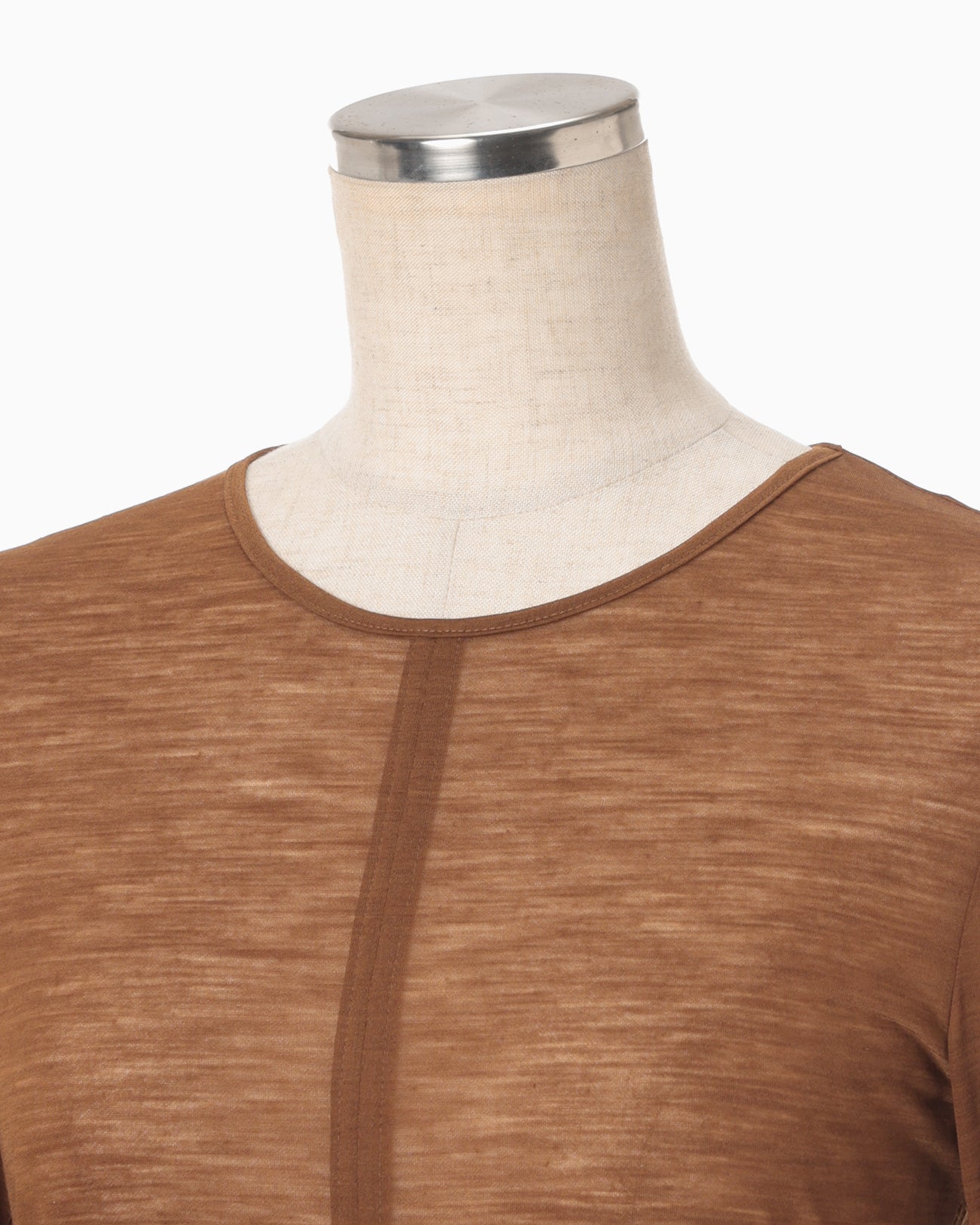 Hybrid Yarn Wool Jersey Front Slit Top - brown