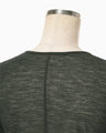 Hybrid Yarn Wool Jersey Front Slit Top - green