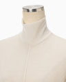 Hybrid Yarn Wool Jersey High Neck Top - beige