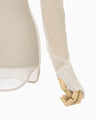 Hybrid Yarn Wool Jersey High Neck Top - beige