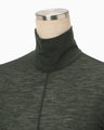 Hybrid Yarn Wool Jersey High Neck Top - green