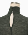 Hybrid Yarn Wool Jersey High Neck Top - green