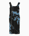 "Kintsugi" Velour Jersey Square Neck Sleeveless Dress - black