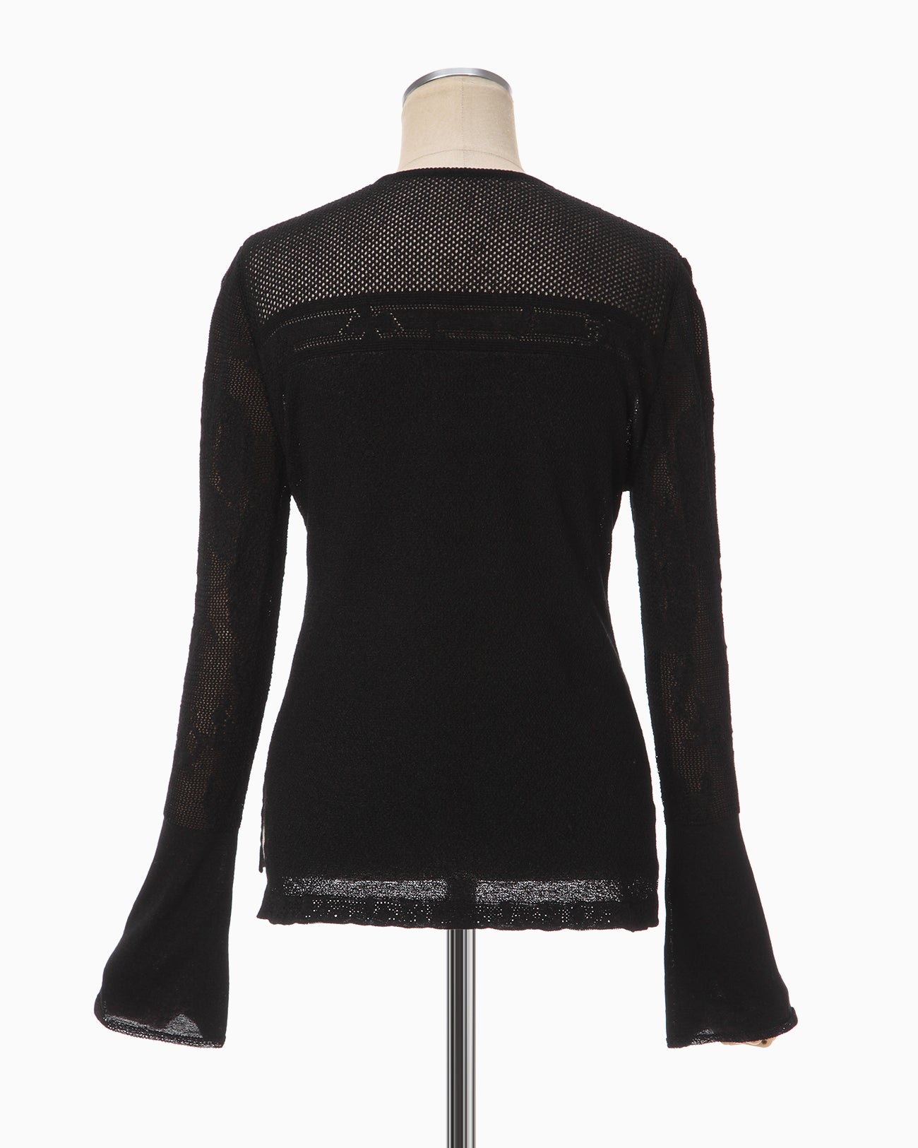 Watermark Pattern Knitted Cardigan - black