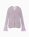 Watermark Pattern Knitted Cardigan - purple