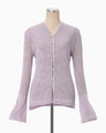 Watermark Pattern Knitted Cardigan - purple