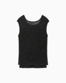 Watermark Pattern Sleeveless Knitted Top - black