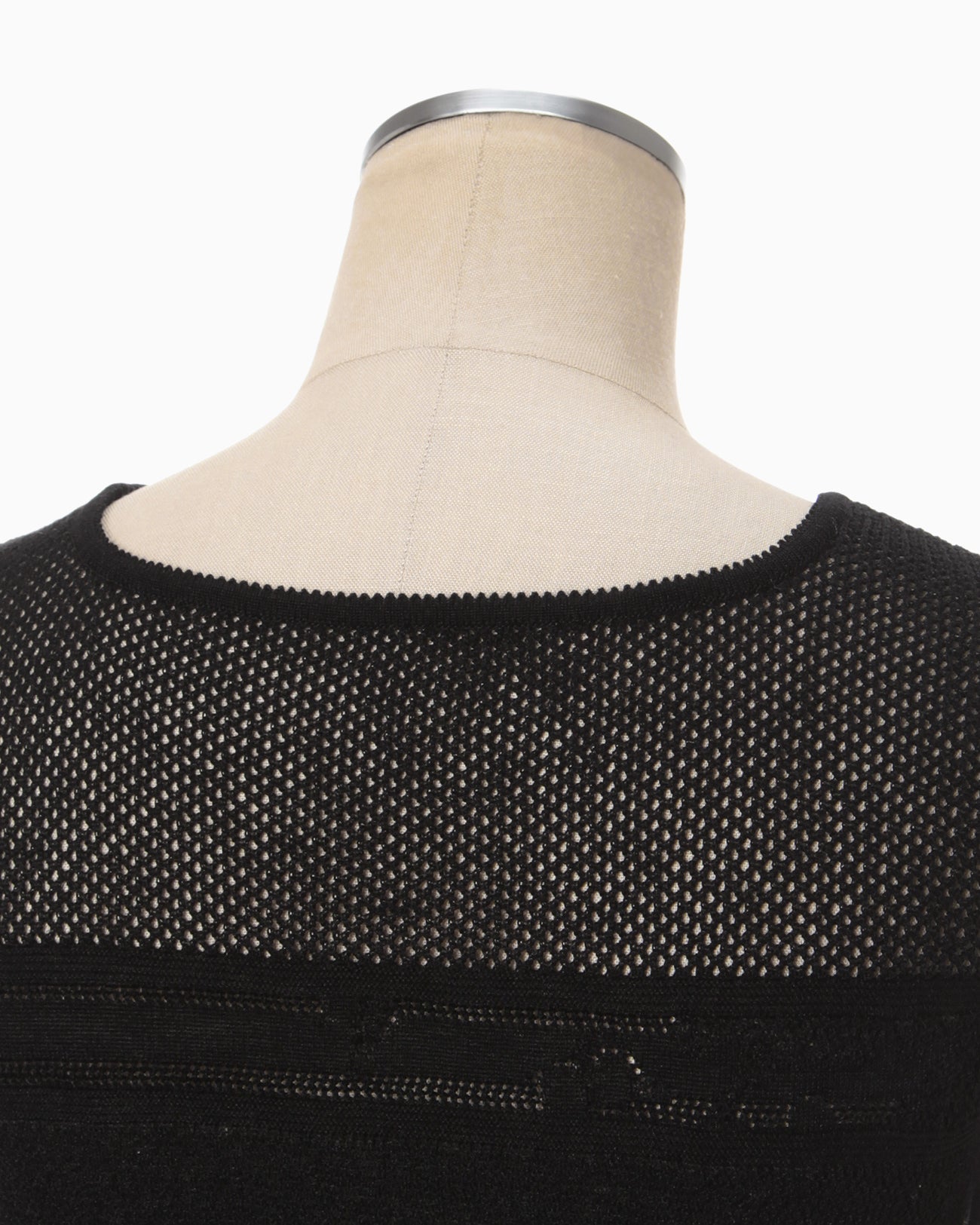 Watermark Pattern Sleeveless Knitted Top - black