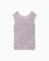 Watermark Pattern Sleeveless Knitted Top - purple