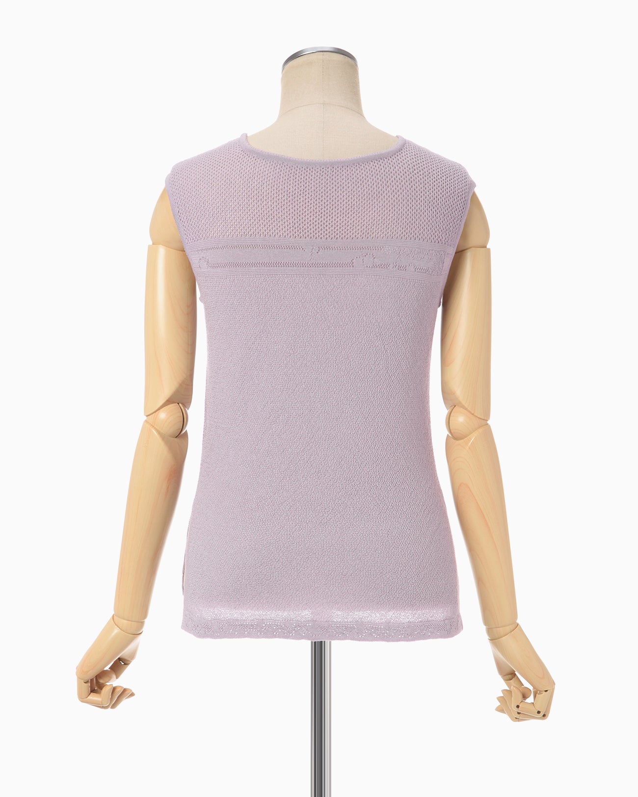 Watermark Pattern Sleeveless Knitted Top - purple