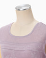 Watermark Pattern Sleeveless Knitted Top - purple