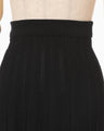 Watermark Pattern Pleated Knitted Skirt - black