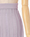 Watermark Pattern Pleated Knitted Skirt - purple