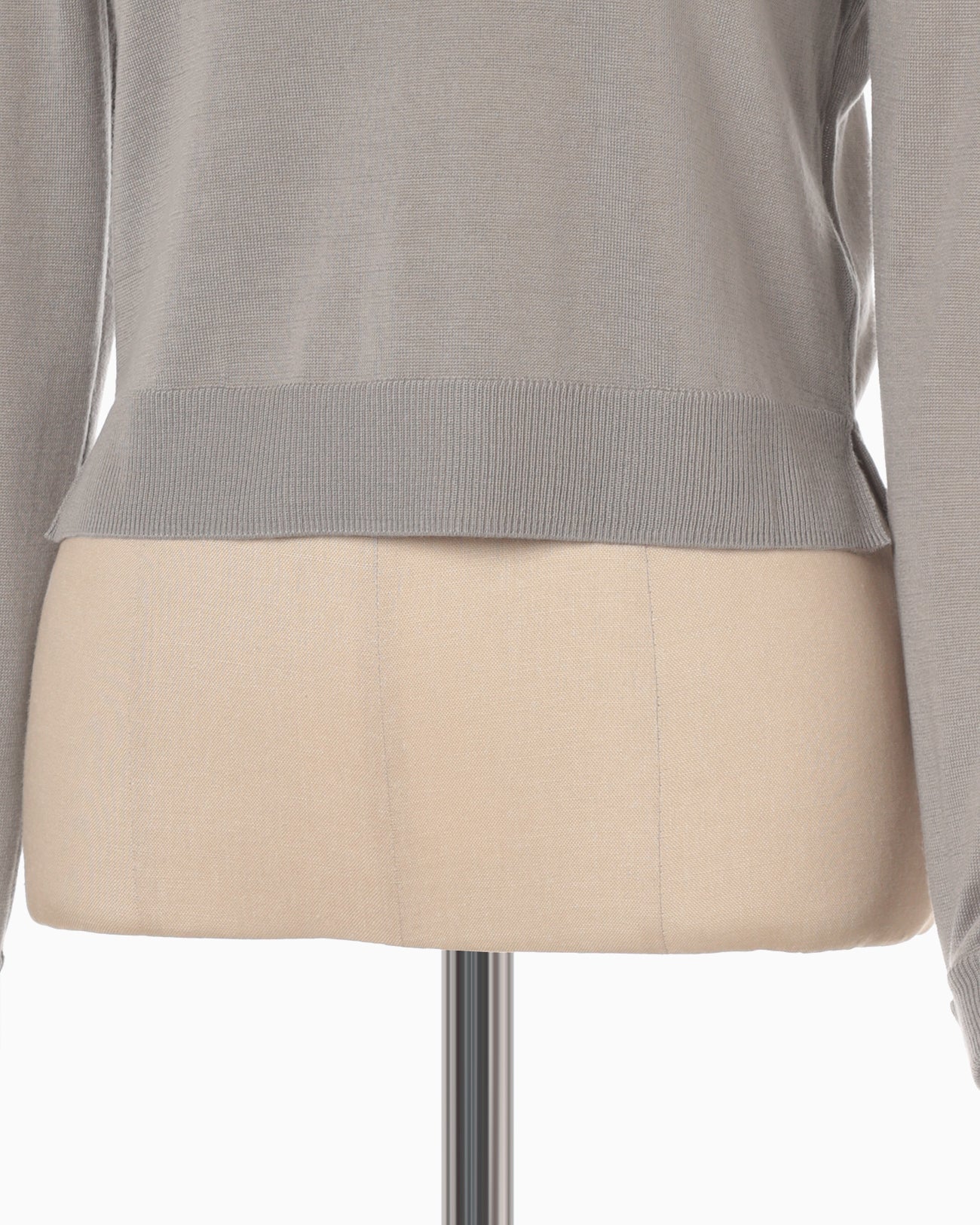 Detachable Embroidery Cuff Knitted Top - grey