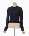 Detachable Embroidery Cuff Knitted Top - navy