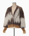 Drip Glaze Pattern Mohair Knitted Cardigan - brown