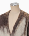 Drip Glaze Pattern Mohair Knitted Cardigan - brown