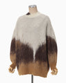 Drip Glaze Pattern Mohair Knitted Top - brown