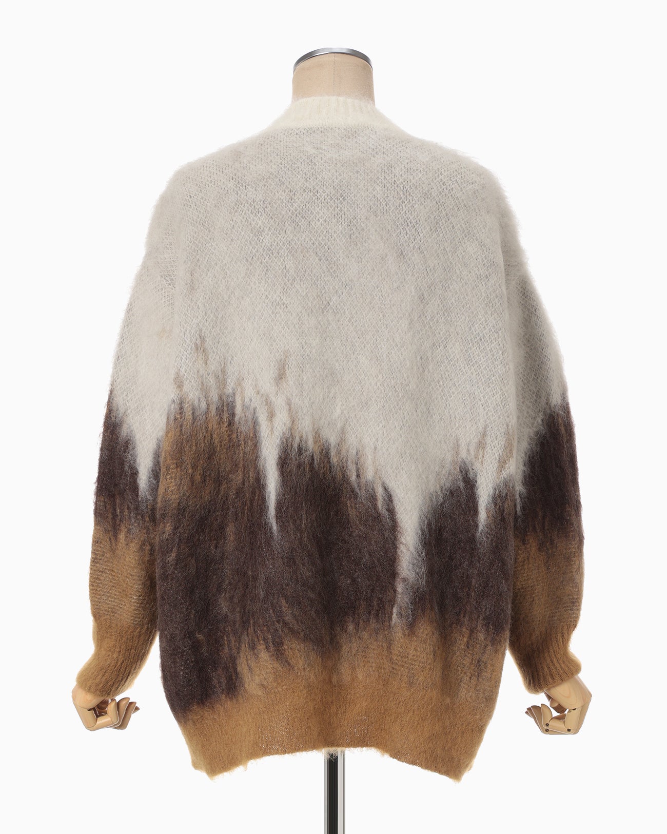 Drip Glaze Pattern Mohair Knitted Top - brown