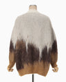 Drip Glaze Pattern Mohair Knitted Top - brown