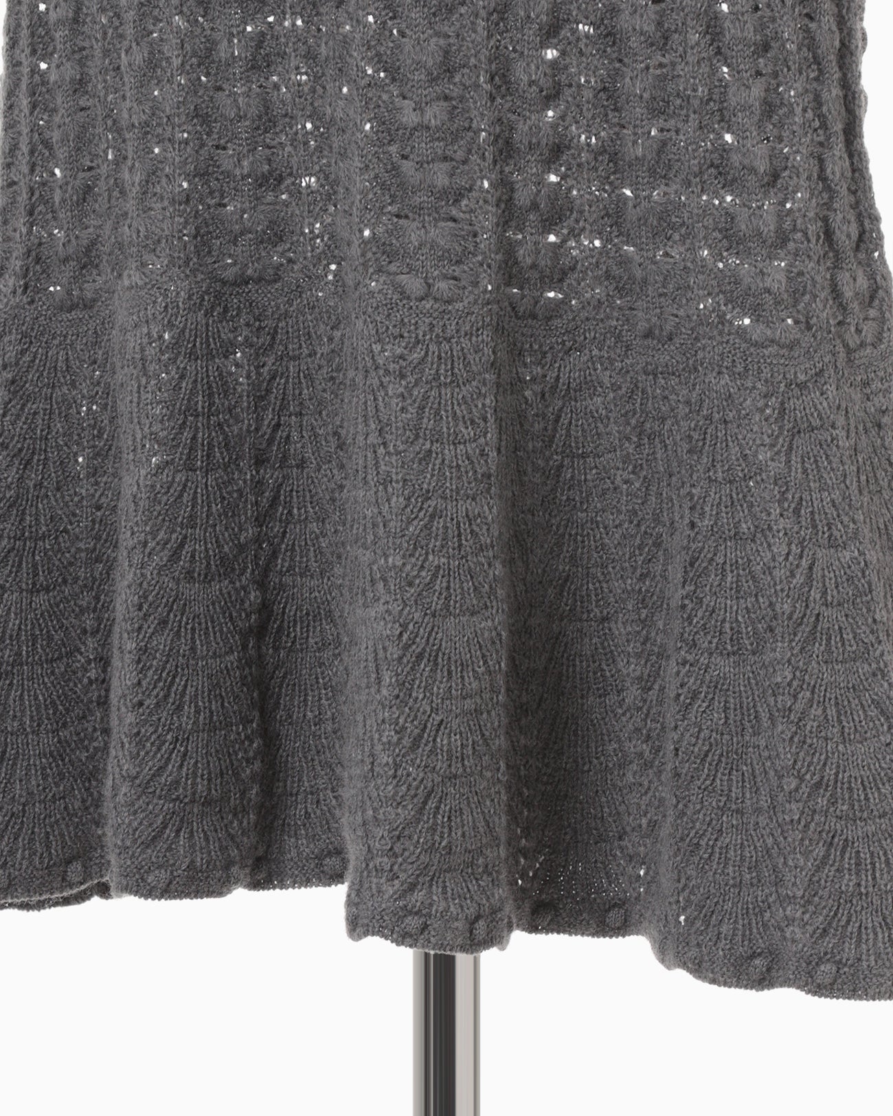 Openwork Pattern Knitted Dress - grey