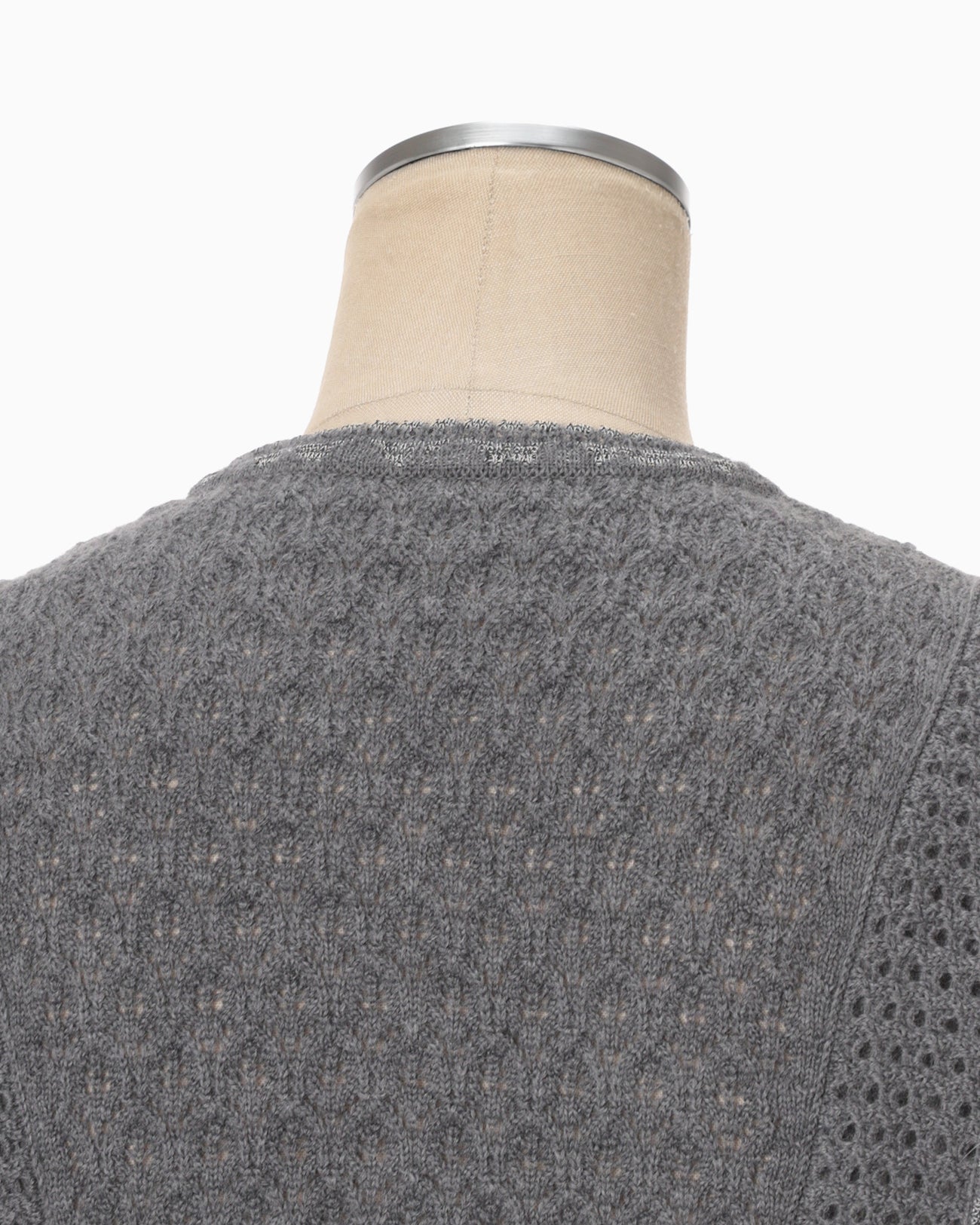 Openwork Pattern Knitted Dress - grey