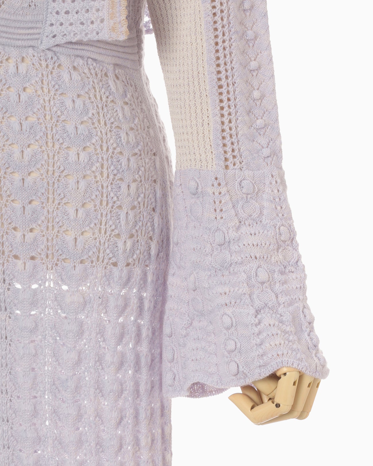 Openwork Pattern Knitted Dress - purple