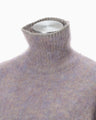 Mohair Knitted High Neck Top - purple