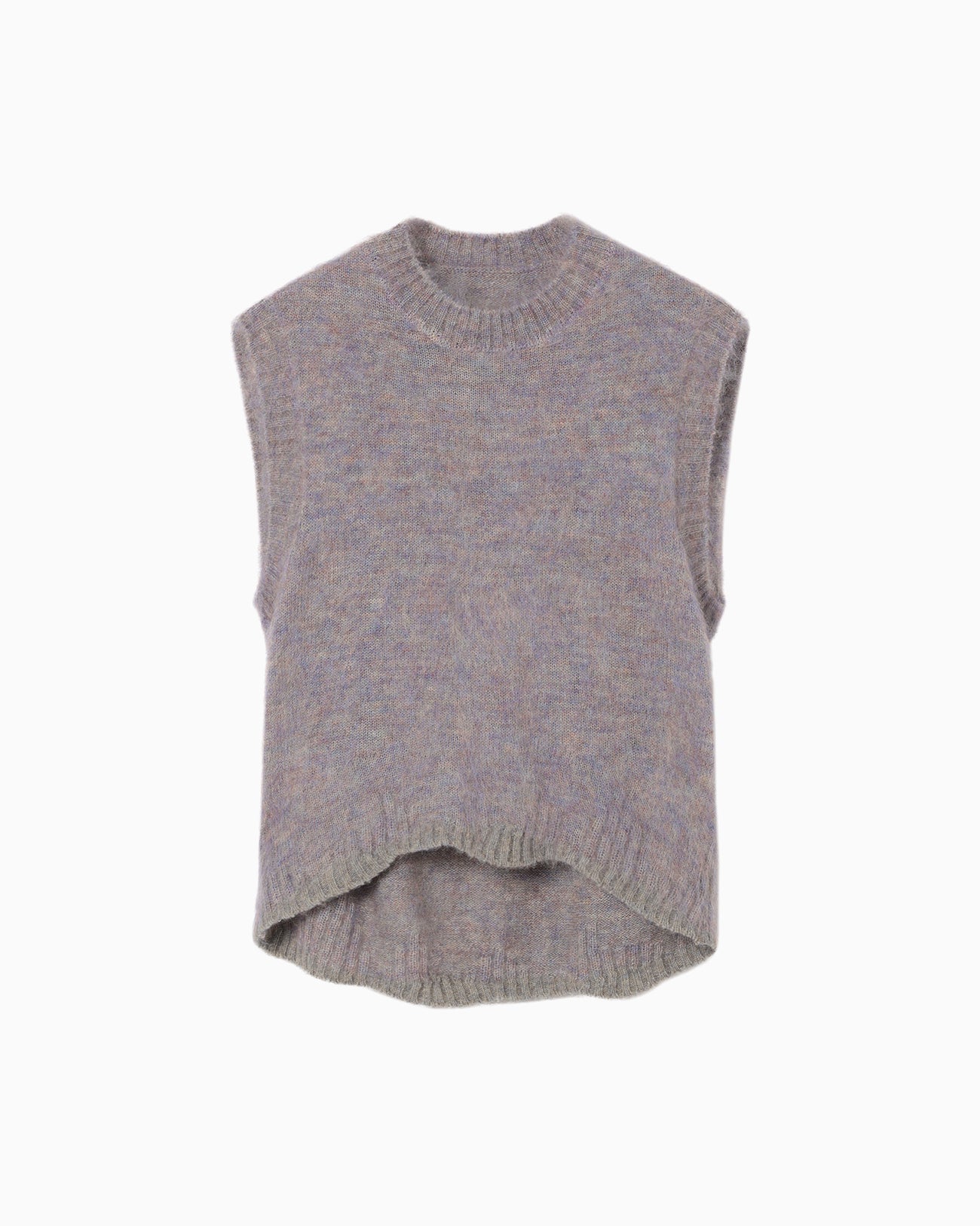 Mohair Knitted Sleeveless Top - purple