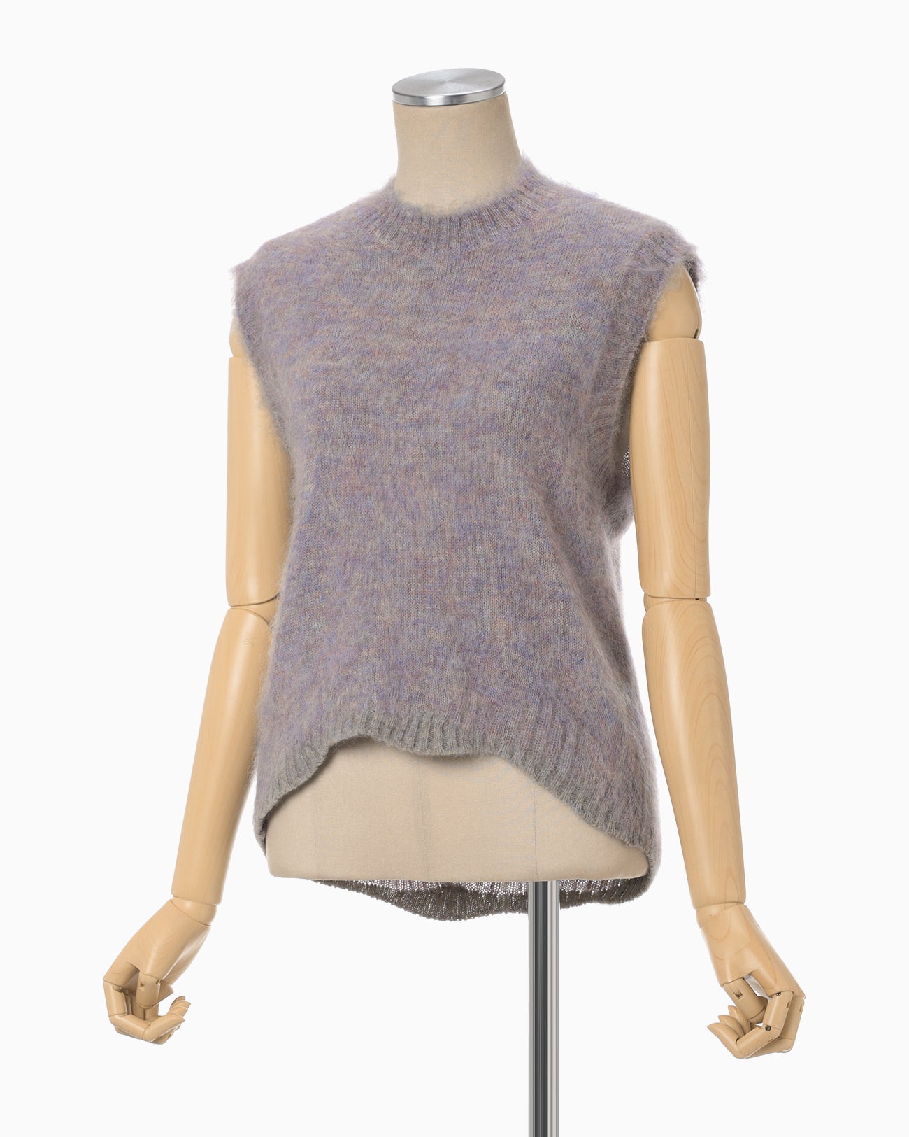 Mohair Knitted Sleeveless Top - purple