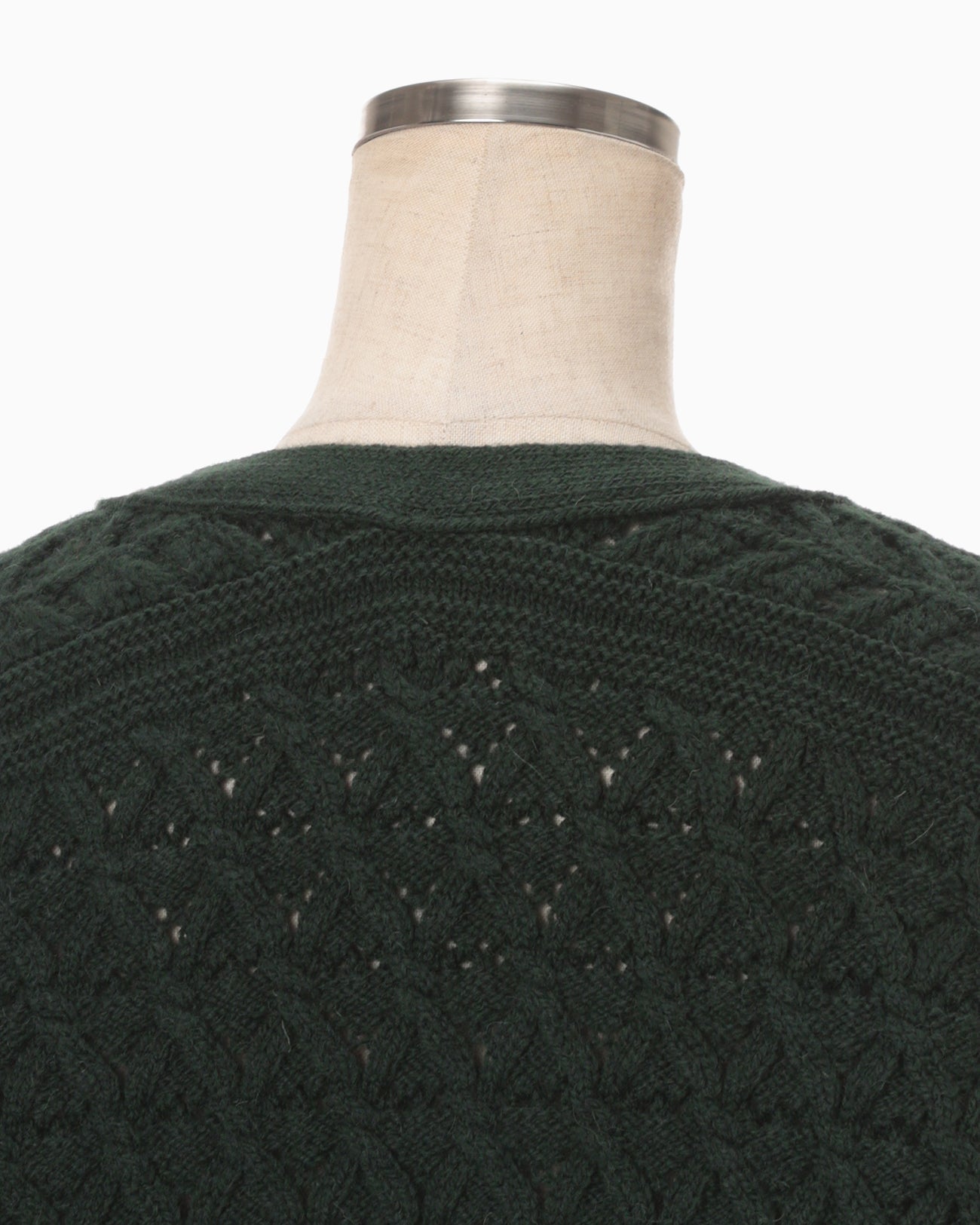 Floral Motif Chunky Knitted Cardigan - green