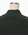 Floral Motif Chunky Knitted Top - green