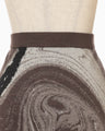 Marble Pattern Knitted Skirt - brown